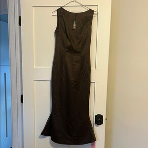 PrettyLittleThing Chocolate Brown Maxi Dress